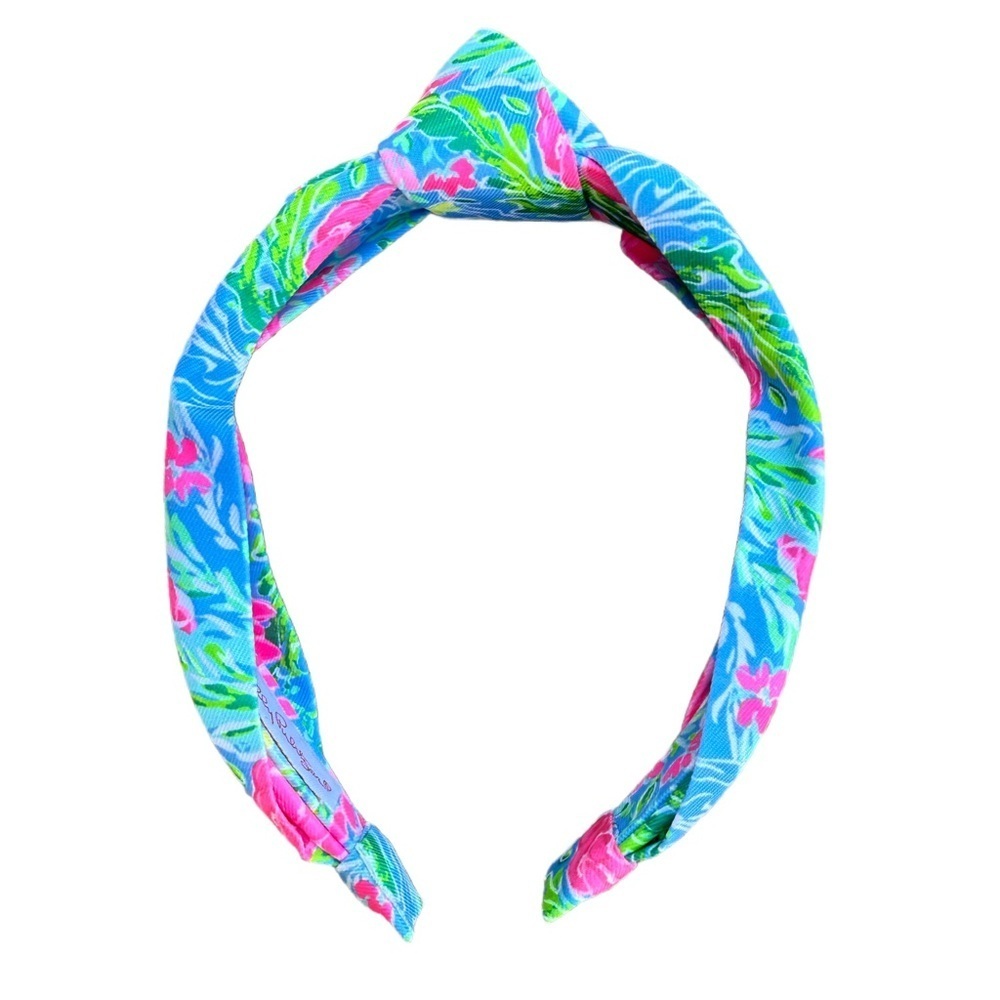 Lilly Pulitzer Twisted Knot Headband in Bright Blue & Pink